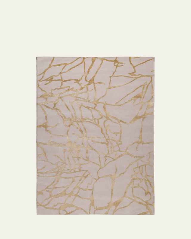 Tracery Gold Hand-Knotted Rug, 8' x 10'
